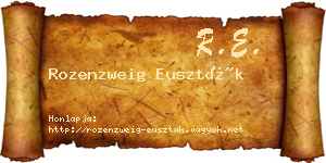 Rozenzweig Euszták névjegykártya